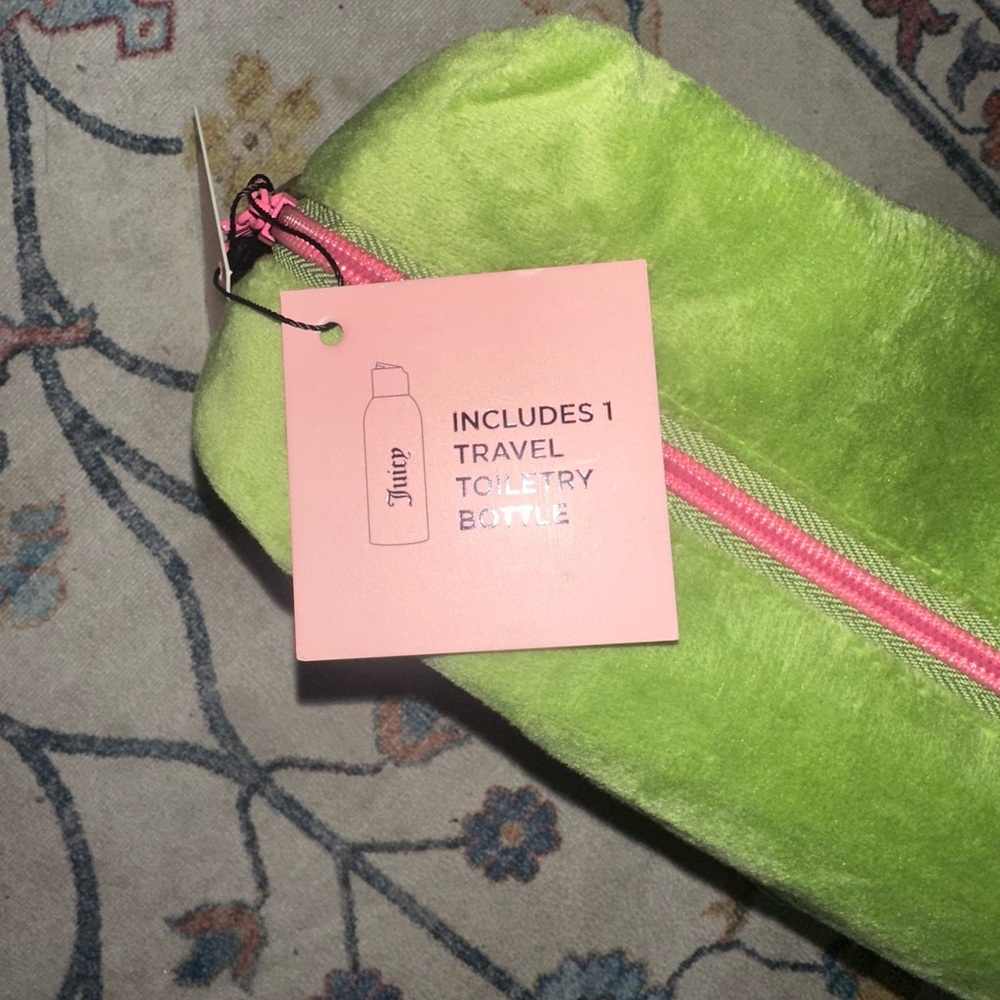 Juicy Couture Green and Pink Plush Pouch - Picture 4 of 4